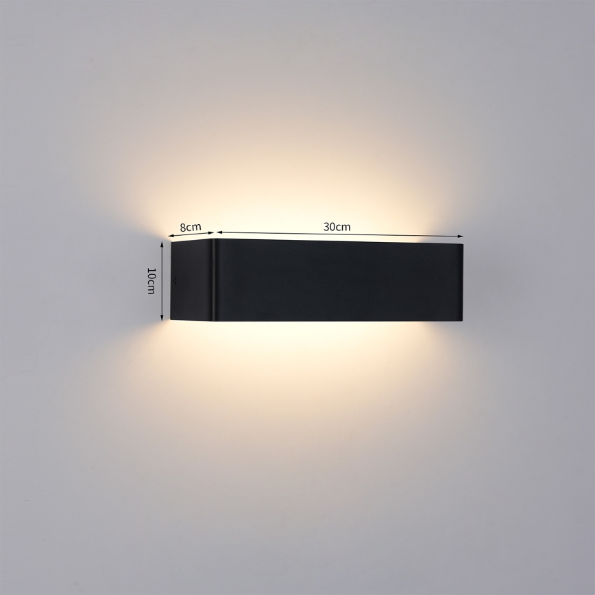 Brilagi - LED āra sienas gaismeklis DONNANI LED/12W/230V melns IP44