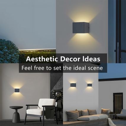 BRILAGI - LED āra sienas gaismeklis DONNANI LED/5W/230V 10 cm antracīta IP44