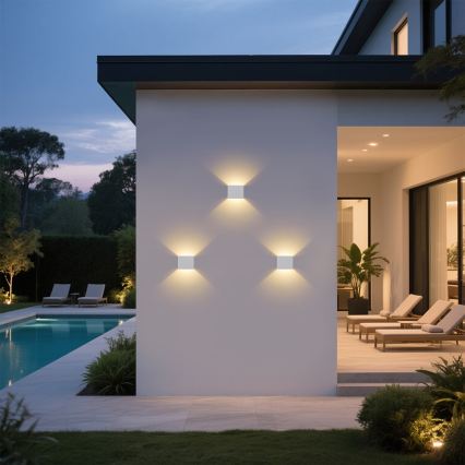 Brilagi - LED āra sienas gaismeklis DONNANI LED/5W/230V 10 cm balts IP44
