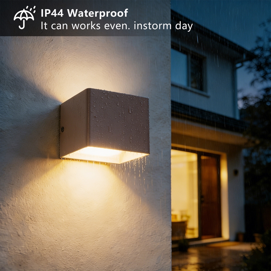 Brilagi - LED āra sienas gaismeklis DONNANI LED/5W/230V 10 cm brūns IP44