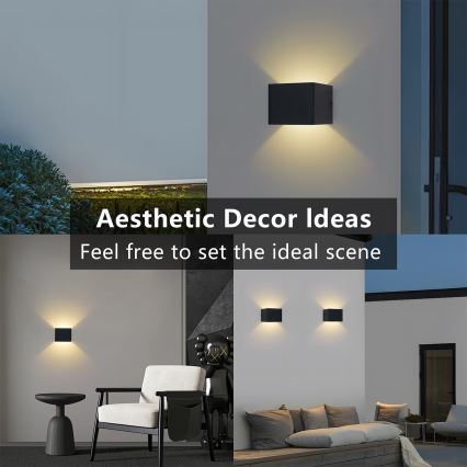 Brilagi - LED āra sienas gaismeklis DONNANI LED/5W/230V melns IP44