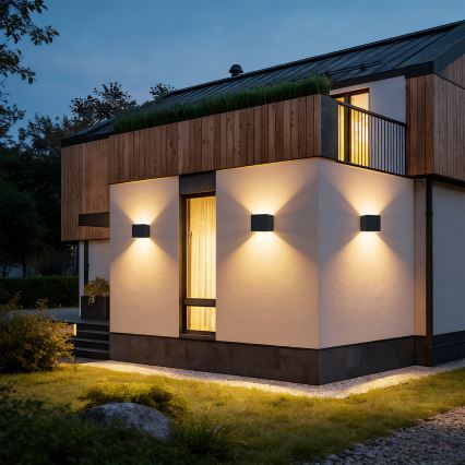 Brilagi - LED āra sienas gaismeklis DONNANI LED/5W/230V melns IP44