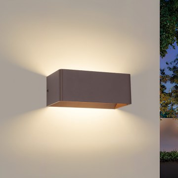 Brilagi - LED āra sienas gaismeklis DONNANI LED/7W/230V 20 cm brūns IP44