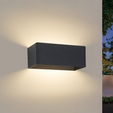 Brilagi - LED āra sienas gaismeklis DONNANI LED/7W/230V 20 cm melns IP44