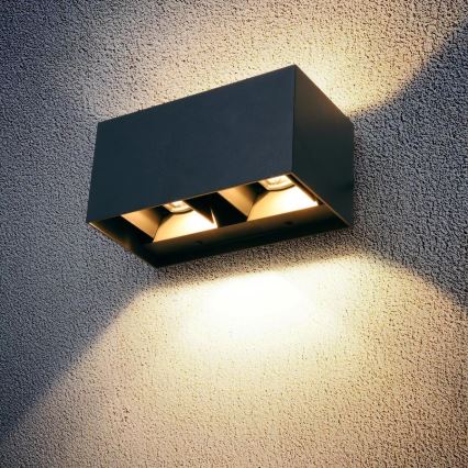 Brilagi - LED āra sienas gaismeklis DOUBLE CUBE LED/12W/230V antracīts IP65