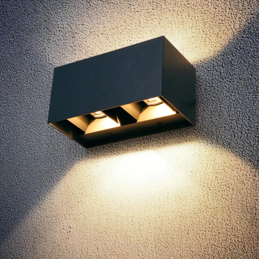 Brilagi - LED āra sienas gaismeklis DOUBLE CUBE LED/12W/230V antracīts IP65