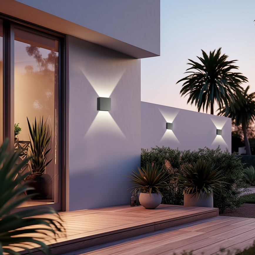 Brilagi - LED āra sienas gaismeklis DOUBLERAY LED/4W/230V antracīts IP65