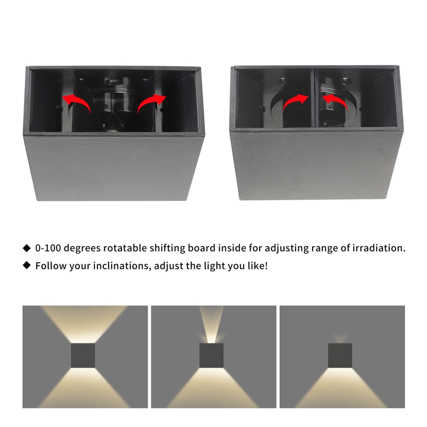 Brilagi - LED āra sienas gaismeklis DOUBLERAY LED/4W/230V antracīts IP65