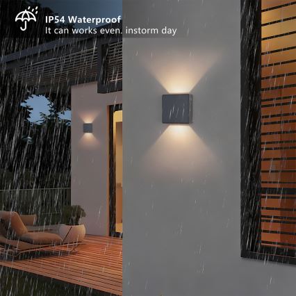 Brilagi - LED āra sienas gaismeklis DOUBLERAY LED/6W/230V antracīts IP54