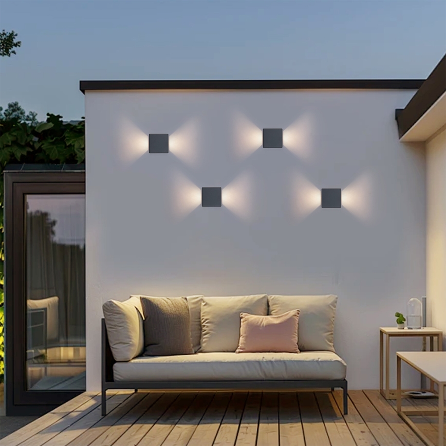 Brilagi - LED āra sienas gaismeklis DOUBLERAY LED/6W/230V antracīts IP54