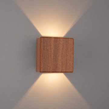 Brilagi - LED āra sienas gaismeklis DOUBLERAY LED/6W/230V, koka apdare, IP54