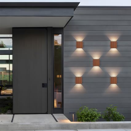 Brilagi - LED āra sienas gaismeklis DOUBLERAY LED/6W/230V, koka apdare, IP54