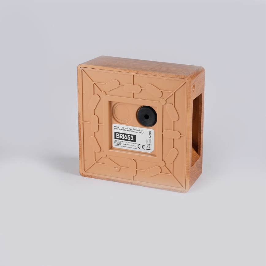 Brilagi - LED āra sienas gaismeklis DOUBLERAY LED/6W/230V, koka apdare, IP54