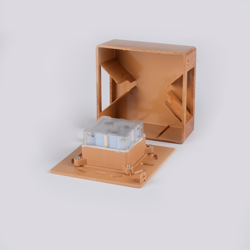 Brilagi - LED āra sienas gaismeklis DOUBLERAY LED/6W/230V, koka apdare, IP54