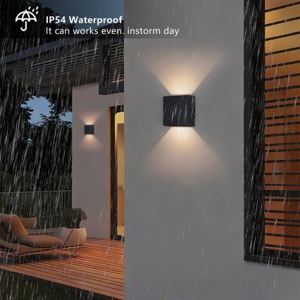 Brilagi - LED āra sienas gaismeklis DOUBLERAY LED/6W/230V melns IP54