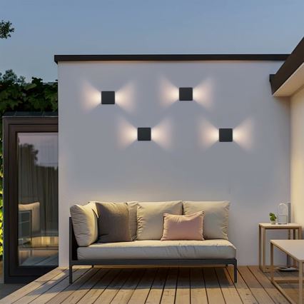 Brilagi - LED āra sienas gaismeklis DOUBLERAY LED/6W/230V melns IP54