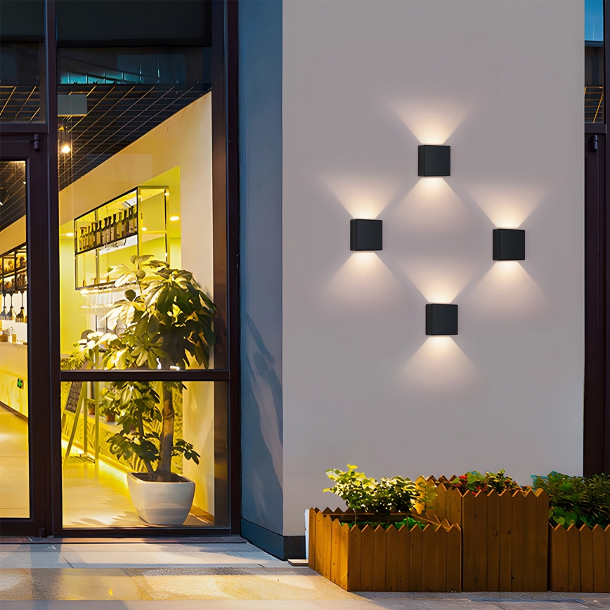 Brilagi - LED āra sienas gaismeklis DOUBLERAY LED/6W/230V melns IP54