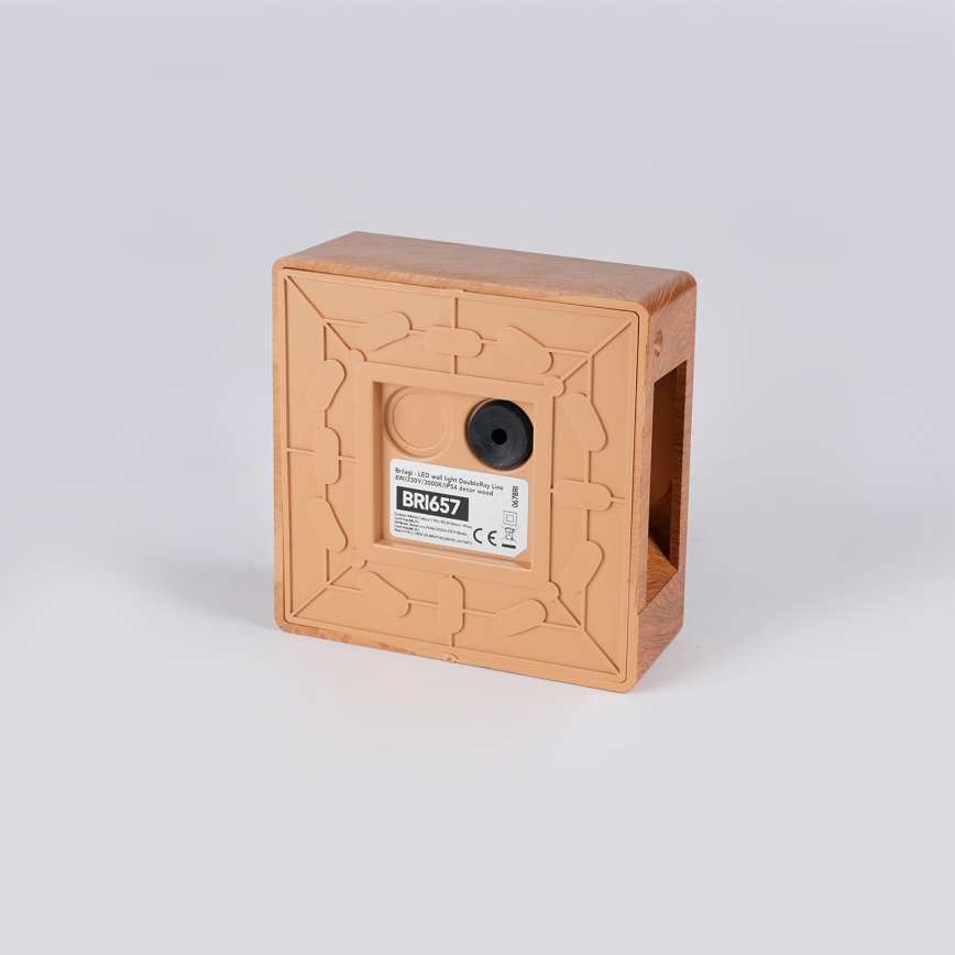 Brilagi -LED Āra sienas gaismeklis DOUBLERAY LINE LED/6W/230V koka dekors IP54