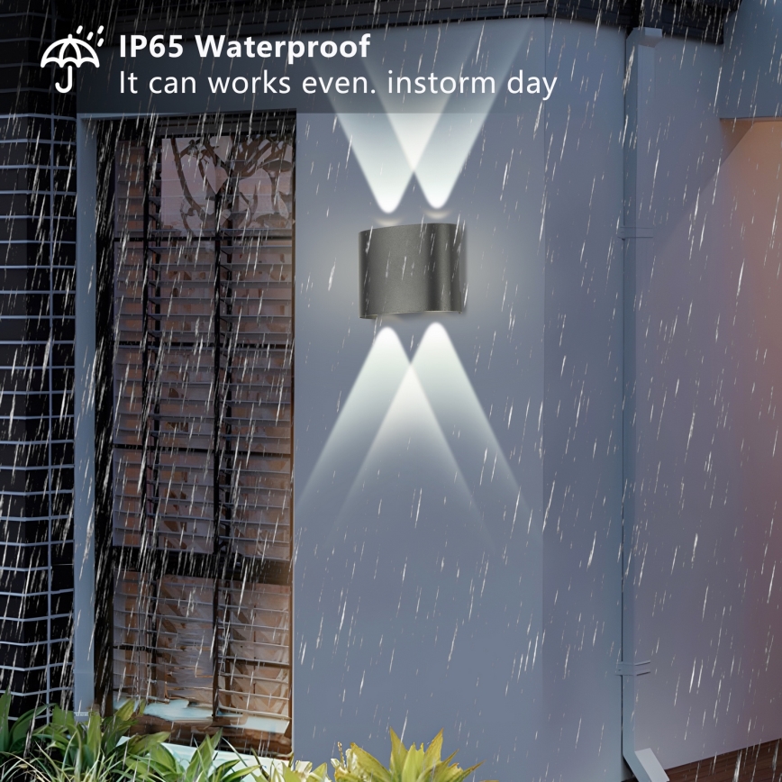 Brilagi - LED āra sienas gaismeklis FLAREBOX LED/4W/230V antracīts IP65