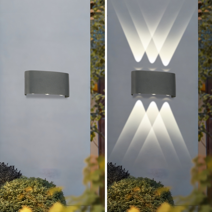 Brilagi - LED āra sienas gaismeklis FLAREBOX LED/6W/230V antracīts IP65