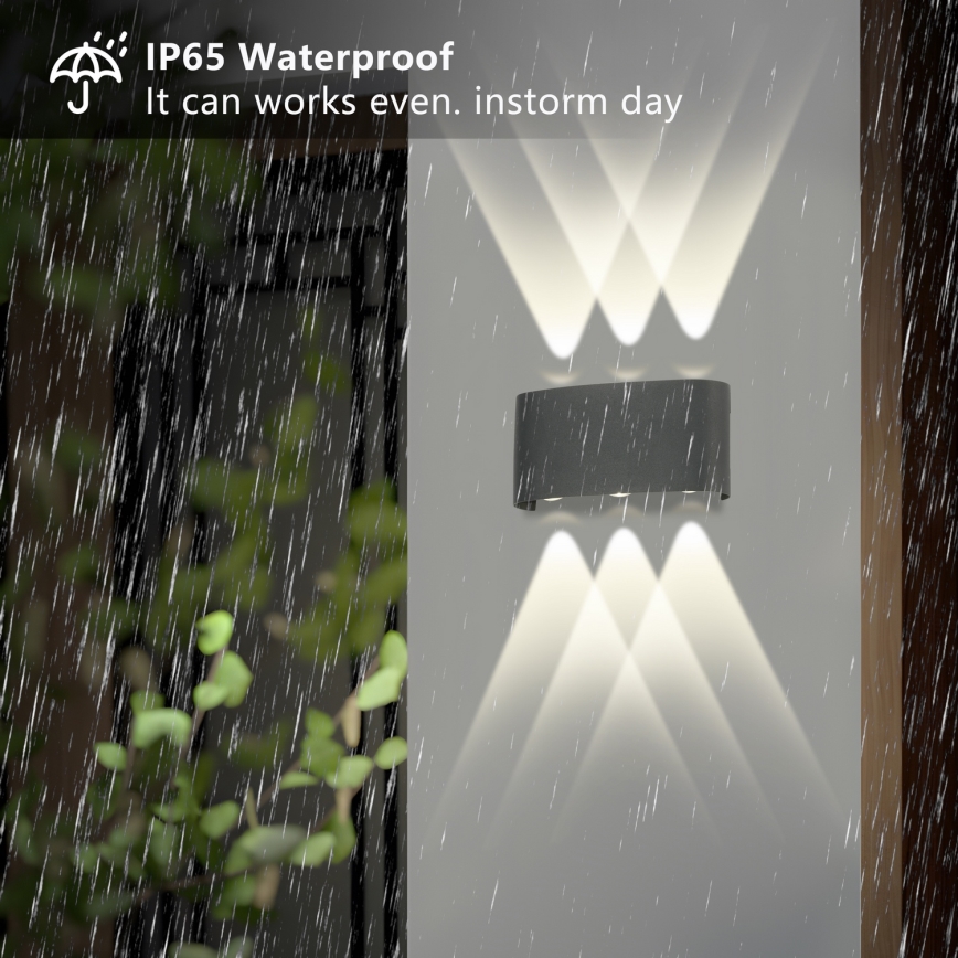 Brilagi - LED āra sienas gaismeklis FLAREBOX LED/6W/230V antracīts IP65