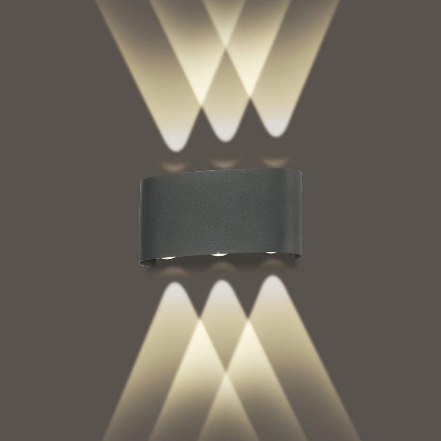 Brilagi - LED āra sienas gaismeklis FLAREBOX LED/6W/230V antracīts IP65