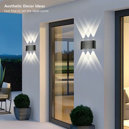 Brilagi - LED āra sienas gaismeklis FLAREBOX LED/6W/230V melns IP65
