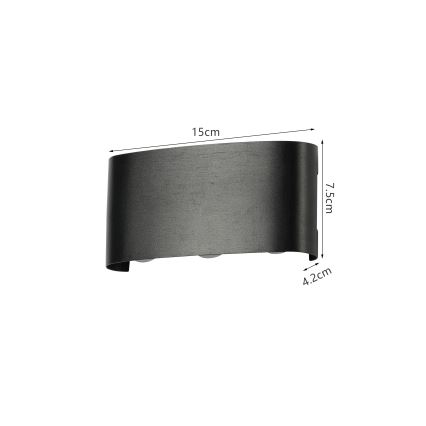 Brilagi - LED āra sienas gaismeklis FLAREBOX LED/6W/230V melns IP65