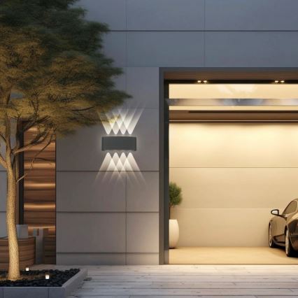 Brilagi - LED āra sienas gaismeklis FLAREBOX LED/8W/230V antracīts IP65