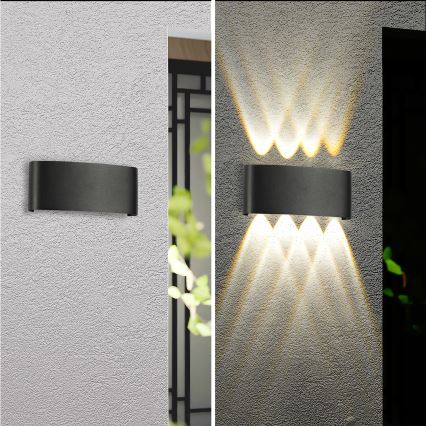Brilagi - LED āra sienas gaismeklis FLAREBOX LED/8W/230V melns IP65