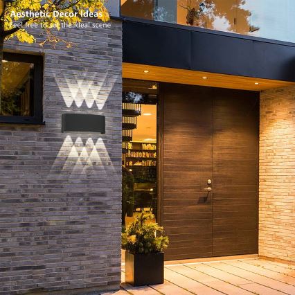 Brilagi - LED āra sienas gaismeklis FLAREBOX LED/8W/230V melns IP65