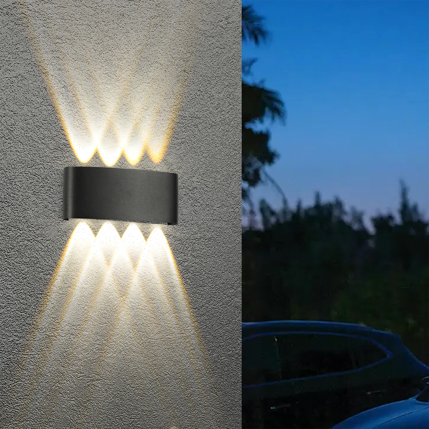 Brilagi - LED āra sienas gaismeklis FLAREBOX LED/8W/230V melns IP65
