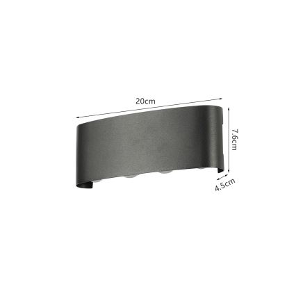 Brilagi - LED āra sienas gaismeklis FLAREBOX LED/8W/230V melns IP65