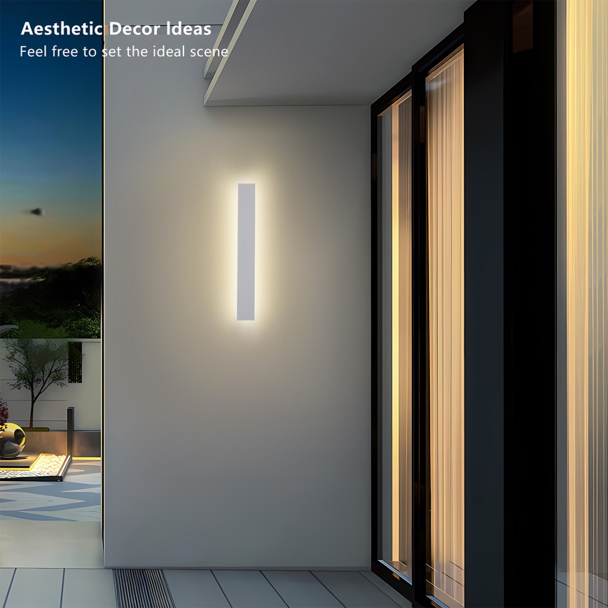 Brilagi - LINEAR āra LED sienas gaismeklis, 12W, 230V, 3000K (siltā balta), IP65, 50 cm, balts, CRI 90