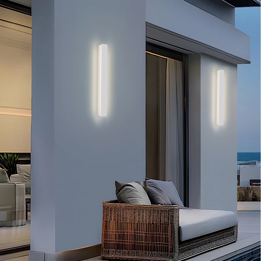 Brilagi - LINEAR āra LED sienas gaismeklis, 12W, 230V, 3000K (siltā balta), IP65, 50 cm, balts, CRI 90