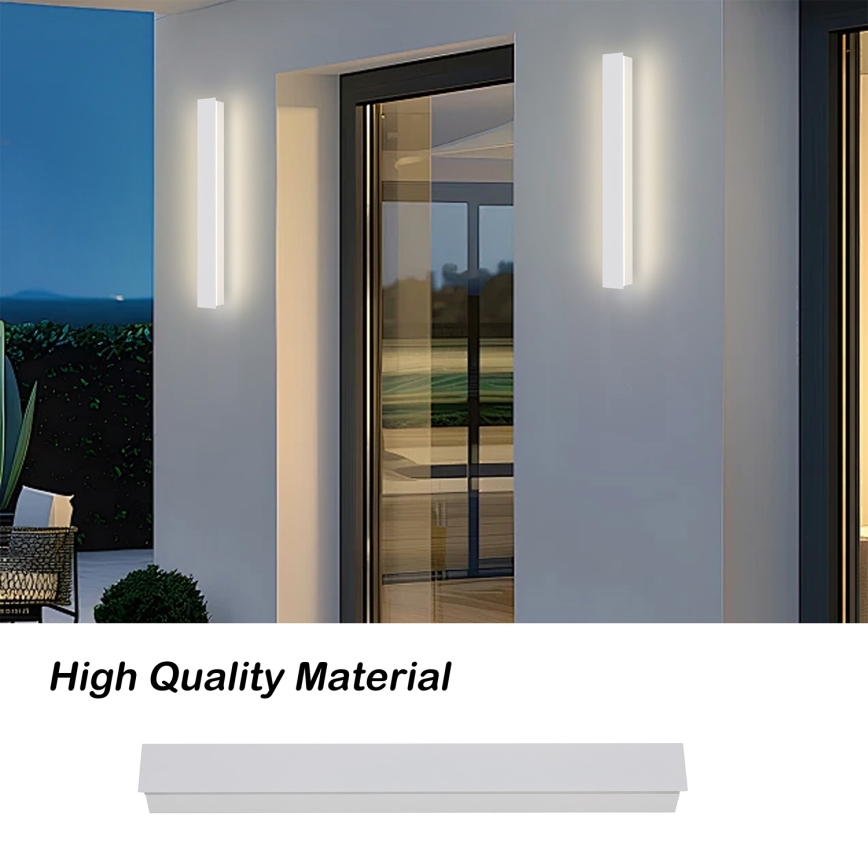 Brilagi - LINEAR āra LED sienas gaismeklis, 12W, 230V, 3000K (siltā balta), IP65, 50 cm, balts, CRI 90