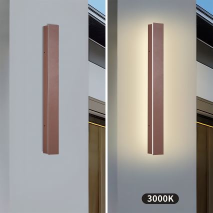 Brilagi - LED āra sienas gaismeklis LINEAR LED/12W/230V 3000K IP65 50 cm brūns CRI 90