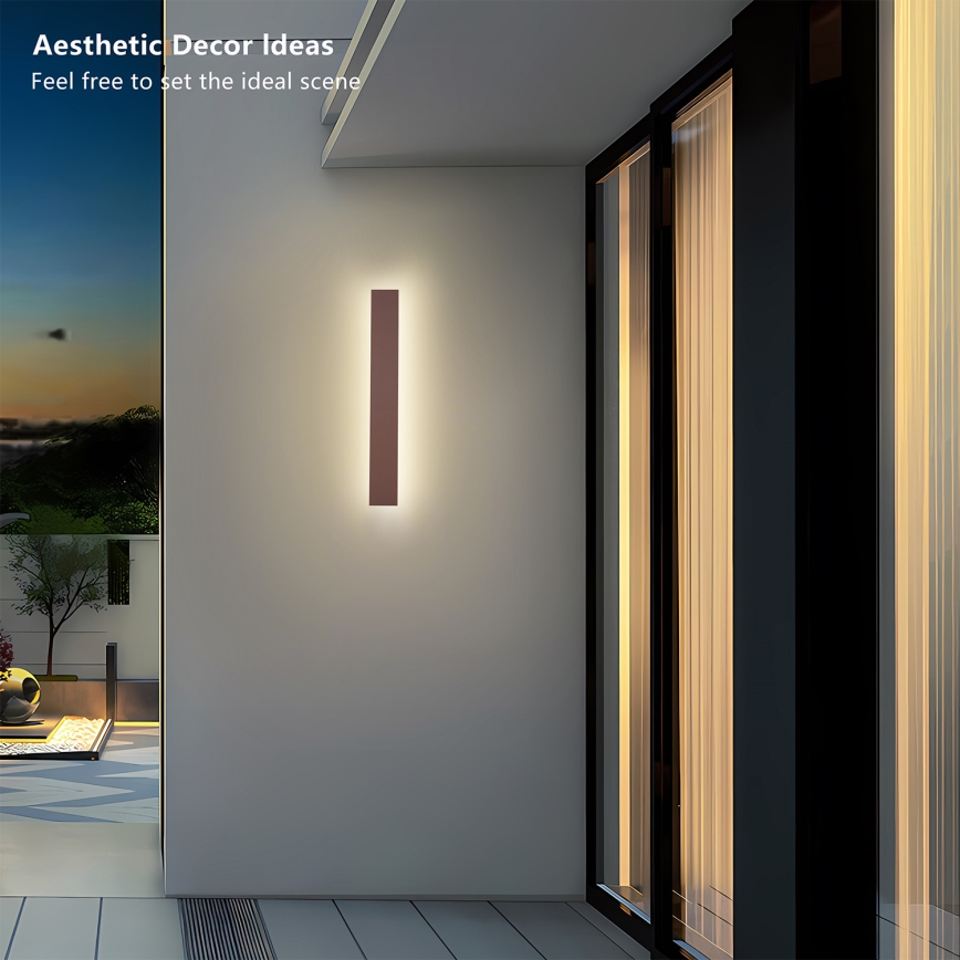 Brilagi - LED āra sienas gaismeklis LINEAR LED/12W/230V 3000K IP65 50 cm brūns CRI 90