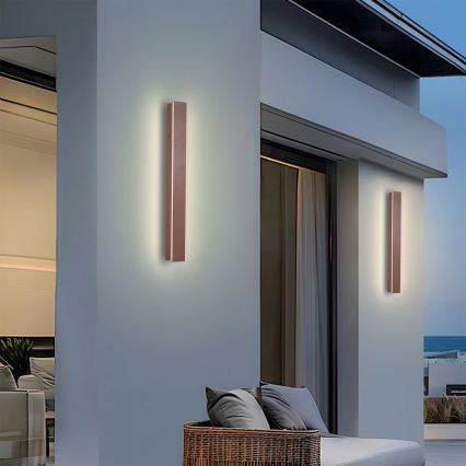 Brilagi - LED āra sienas gaismeklis LINEAR LED/12W/230V 3000K IP65 50 cm brūns CRI 90