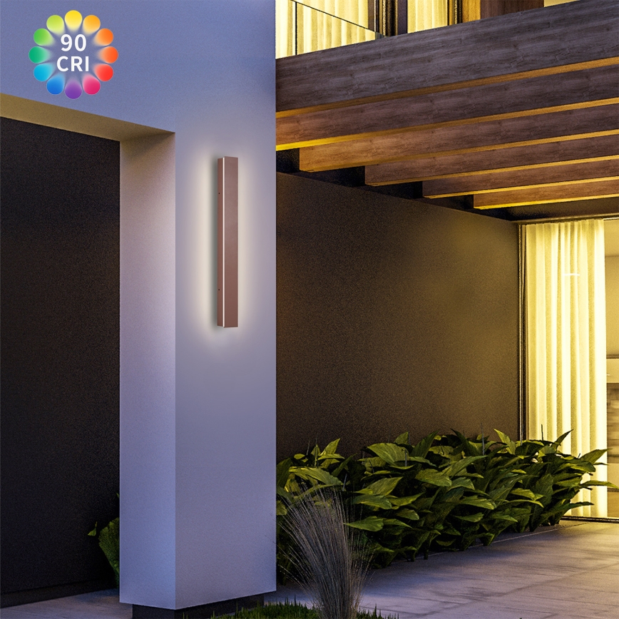 Brilagi - LED āra sienas gaismeklis LINEAR LED/12W/230V 3000K IP65 50 cm brūns CRI 90