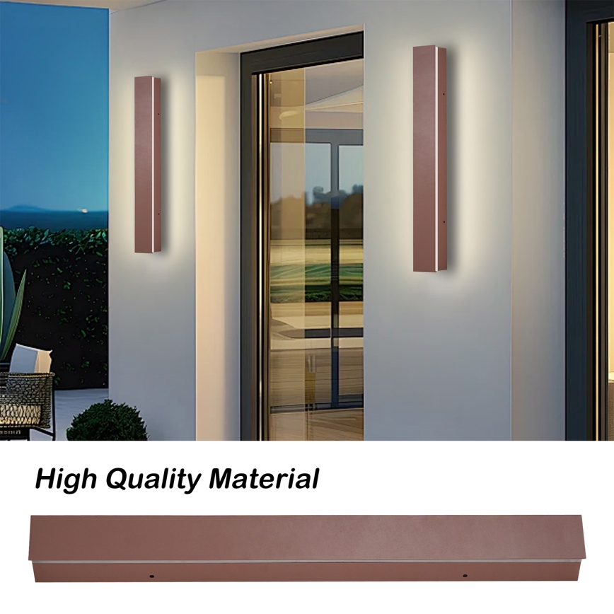Brilagi - LED āra sienas gaismeklis LINEAR LED/12W/230V 3000K IP65 50 cm brūns CRI 90