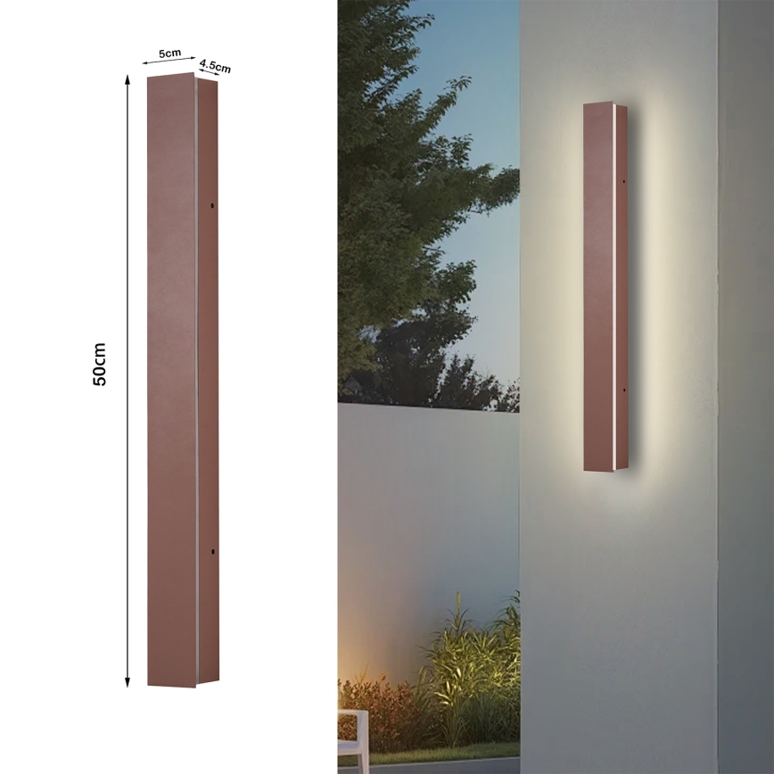 Brilagi - LED āra sienas gaismeklis LINEAR LED/12W/230V 3000K IP65 50 cm brūns CRI 90