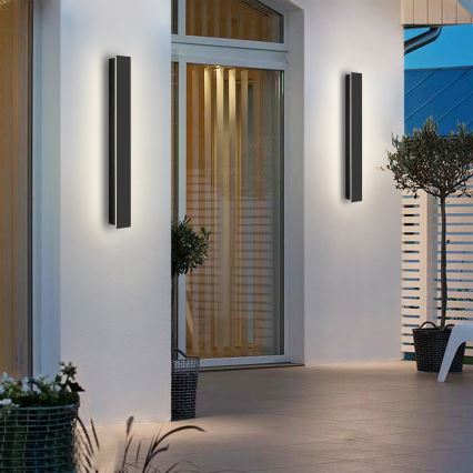 Brilagi - LED āra sienas gaismeklis LINEAR LED/12W/230V 3000K IP65 50 cm melns CRI 90