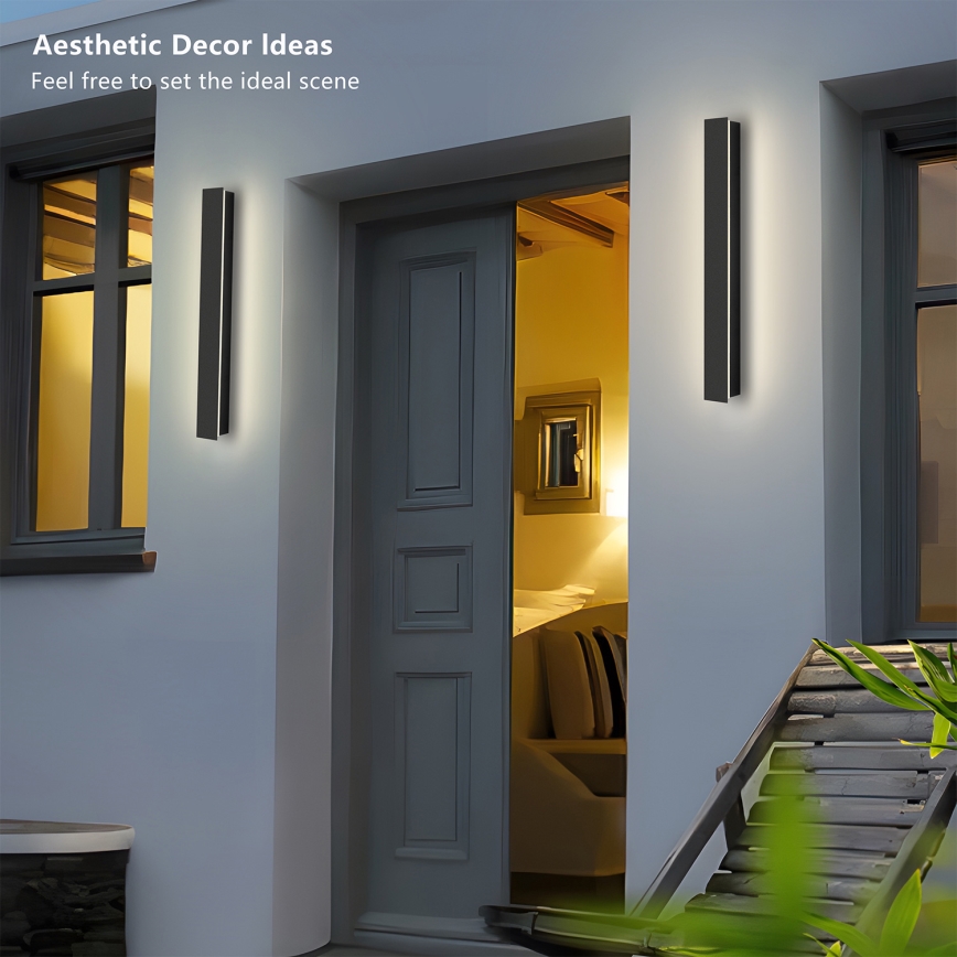 Brilagi - LED āra sienas gaismeklis LINEAR LED/12W/230V 3000K IP65 50 cm melns CRI 90