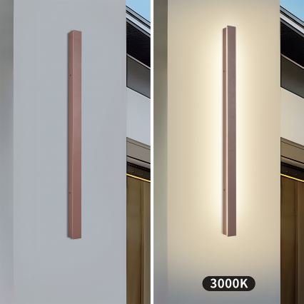 Brilagi - LED āra sienas gaismeklis LINEAR LED/22W/230V 3000K IP65 100 cm brūns CRI 90
