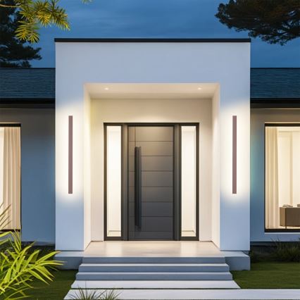 Brilagi - LED āra sienas gaismeklis LINEAR LED/22W/230V 3000K IP65 100 cm brūns CRI 90