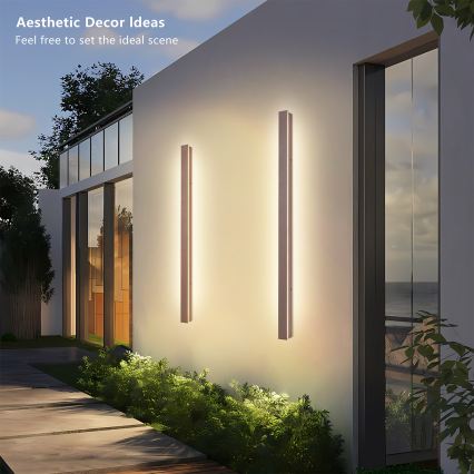 Brilagi - LED āra sienas gaismeklis LINEAR LED/22W/230V 3000K IP65 100 cm brūns CRI 90