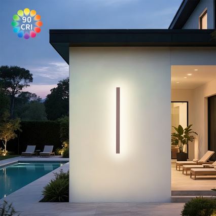 Brilagi - LED āra sienas gaismeklis LINEAR LED/22W/230V 3000K IP65 100 cm brūns CRI 90