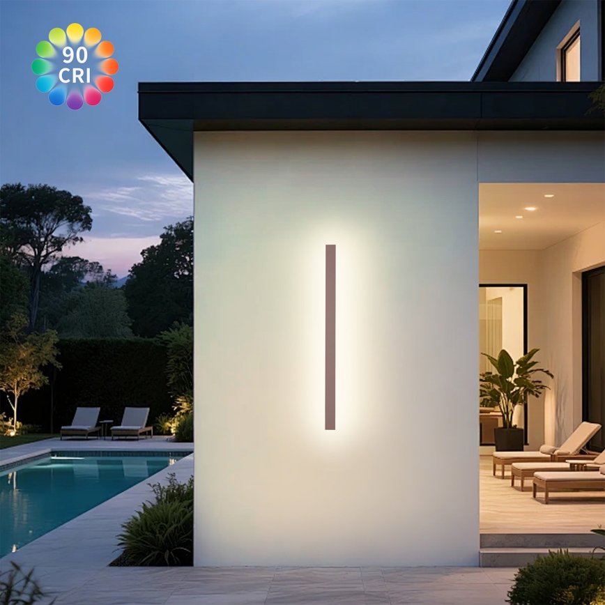 Brilagi - LED āra sienas gaismeklis LINEAR LED/22W/230V 3000K IP65 100 cm brūns CRI 90