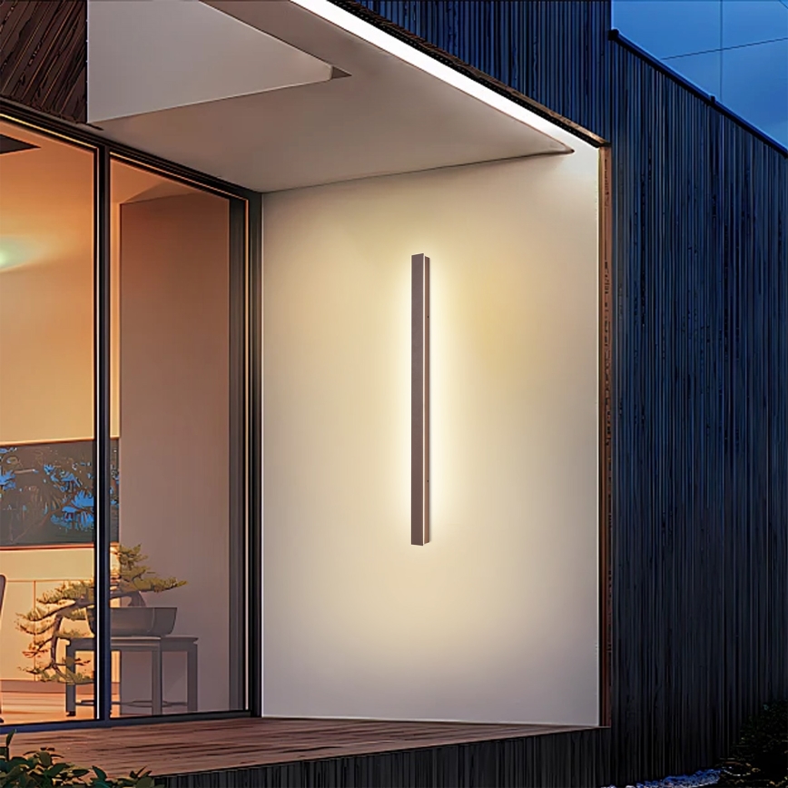 Brilagi - LED āra sienas gaismeklis LINEAR LED/22W/230V 3000K IP65 100 cm brūns CRI 90